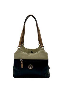 Giani Bernini Black Faux Leather 4-Poster Shoulder Bag